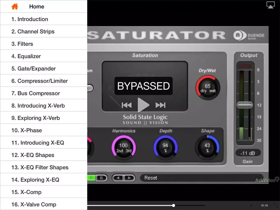 Course for SSL Duende Native iPad  Screenshots