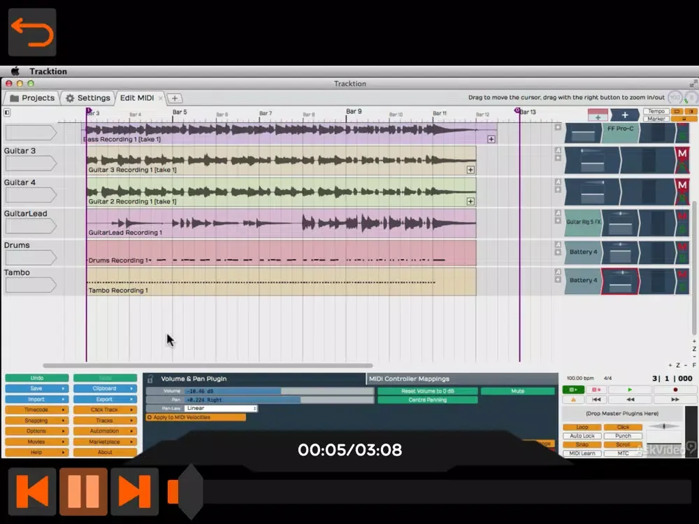 Tracktion Course By Ask.Video iPad  Screenshots