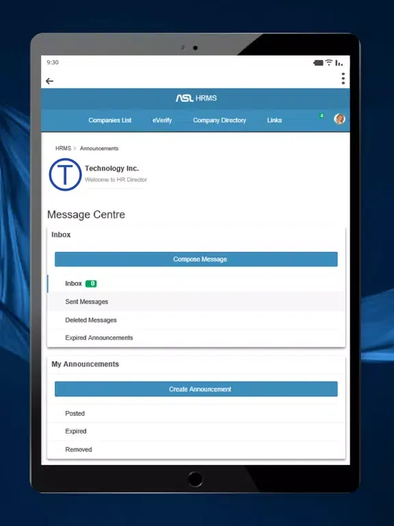 Screenshot di ASL myHR iPad 