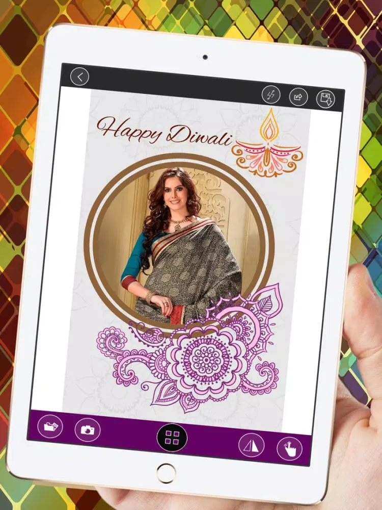 Tangkapan skrin Happy Diwali Frames iPad 