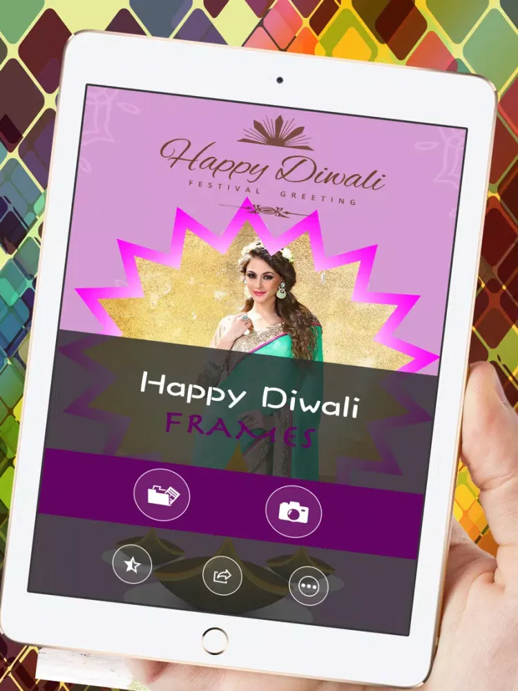 Tangkapan skrin Happy Diwali Frames iPad 