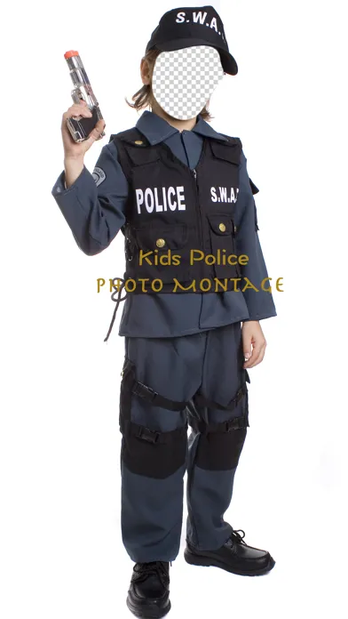 Kids Police Photo Montage 스크린샷