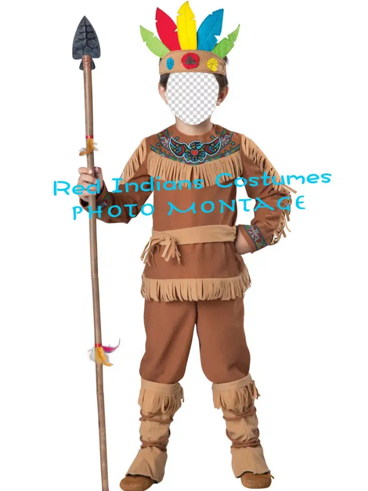 Red Indians Costumes Photo Montage iPad  스크린샷