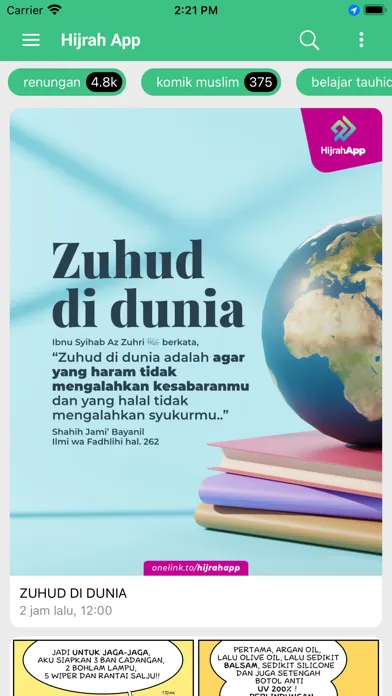 Tangkapan skrin HijrahApp - Dakwah Sunnah