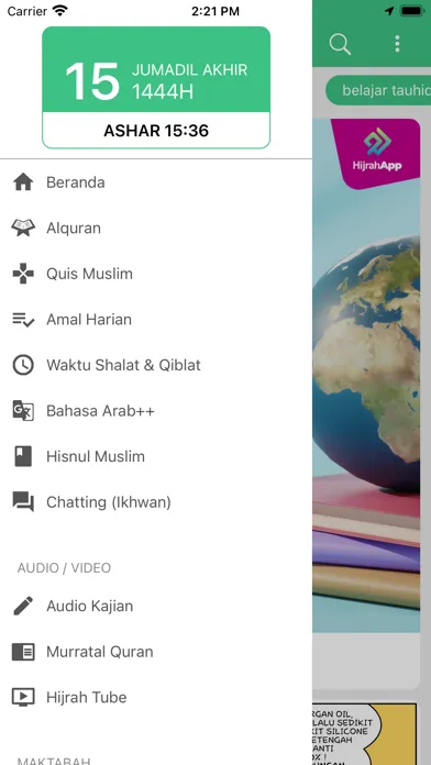 Tangkapan skrin HijrahApp - Dakwah Sunnah