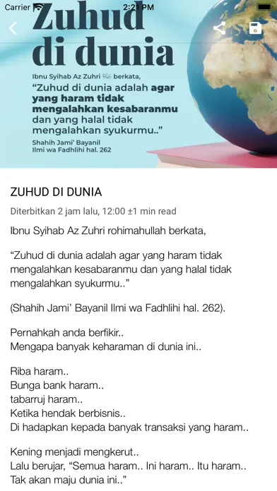 Tangkapan skrin HijrahApp - Dakwah Sunnah
