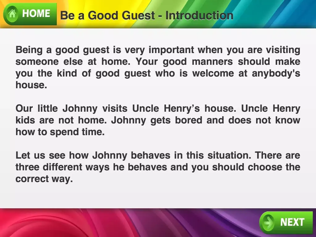 Capturas de tela do Good Manners for Kids iPad 