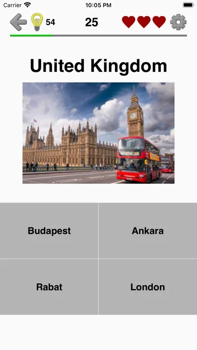 ภาพหน้าจอของ Capitals of the World - Quiz