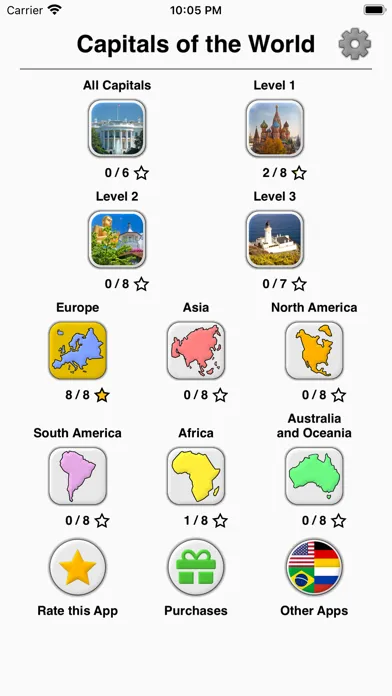 ภาพหน้าจอของ Capitals of the World - Quiz