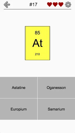Capturas de tela do Elements & Periodic Table Quiz