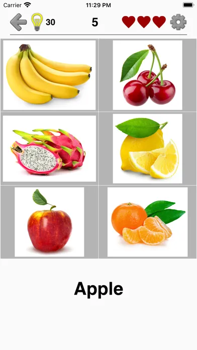 ภาพหน้าจอของ Fruit and Vegetables - Quiz