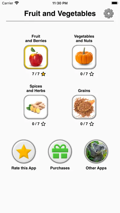 ภาพหน้าจอของ Fruit and Vegetables - Quiz