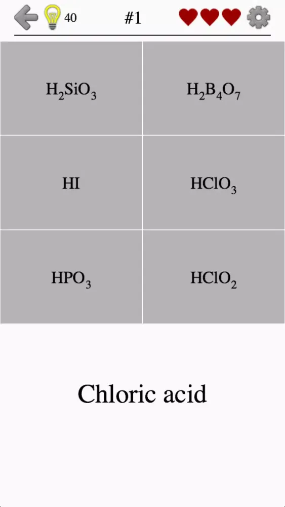 Скриншоты Inorganic Acids, Ions & Salts