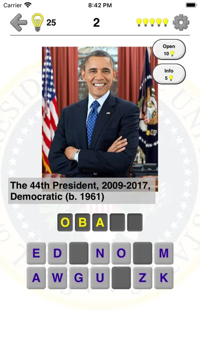US Presidents and History Quiz स्क्रीनशॉट