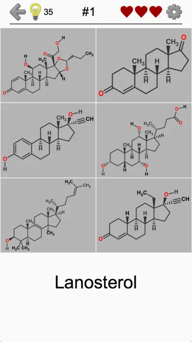 Tangkapan skrin Steroids - Chemical Formulas