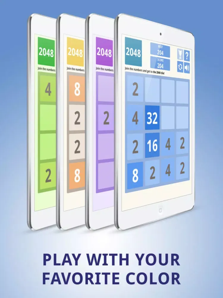 2048 Colors Tile Puzzle Game: Challenge your brain iPad  스크린샷