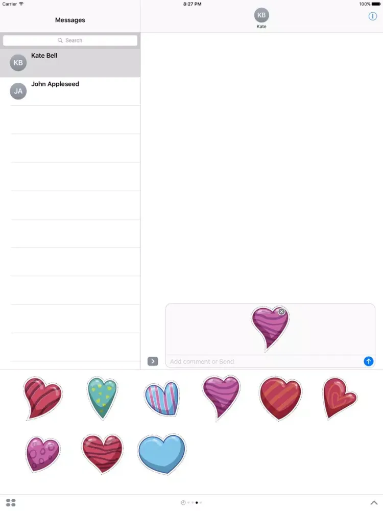 تصاویر Abstract Heart Stickers for iMessage iPad 