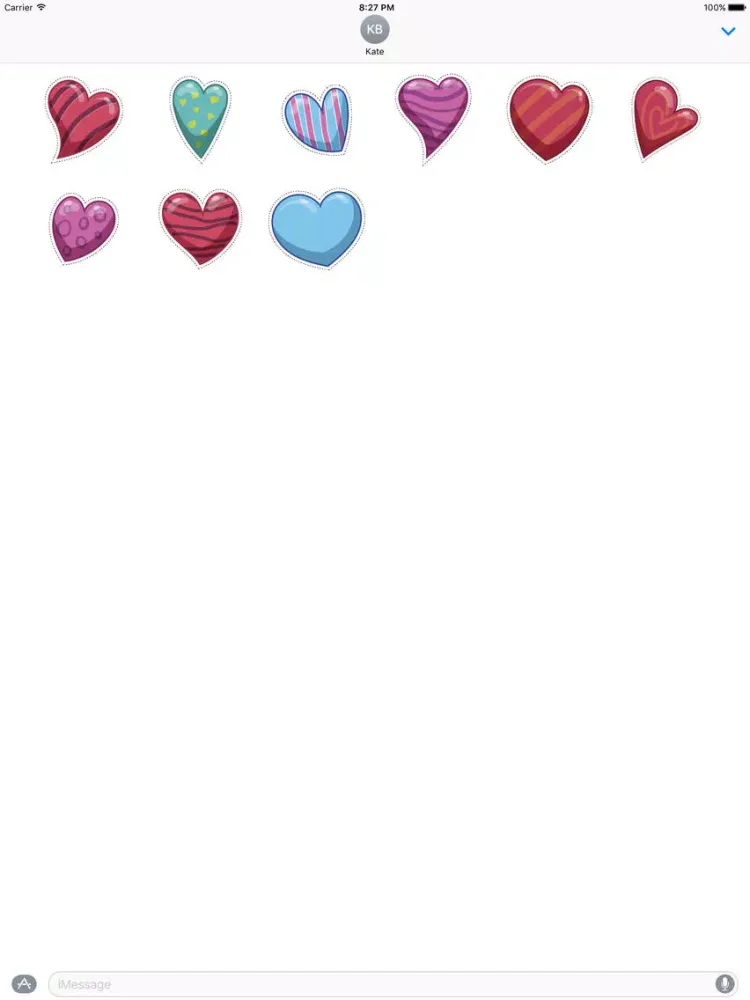تصاویر Abstract Heart Stickers for iMessage iPad 