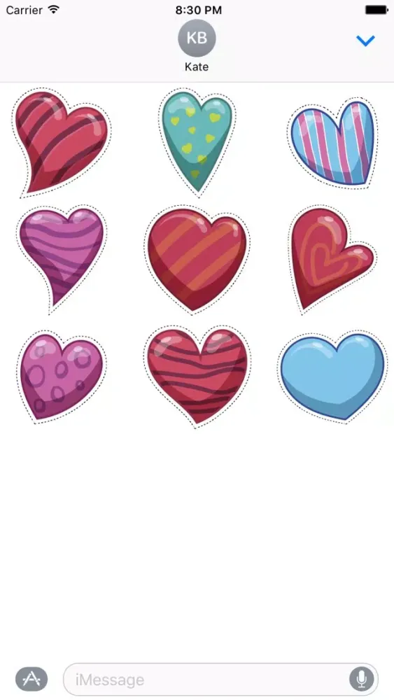 تصاویر Abstract Heart Stickers for iMessage
