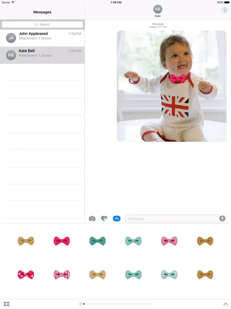 تصاویر Sticker Bow Ties for iMessage iPad 