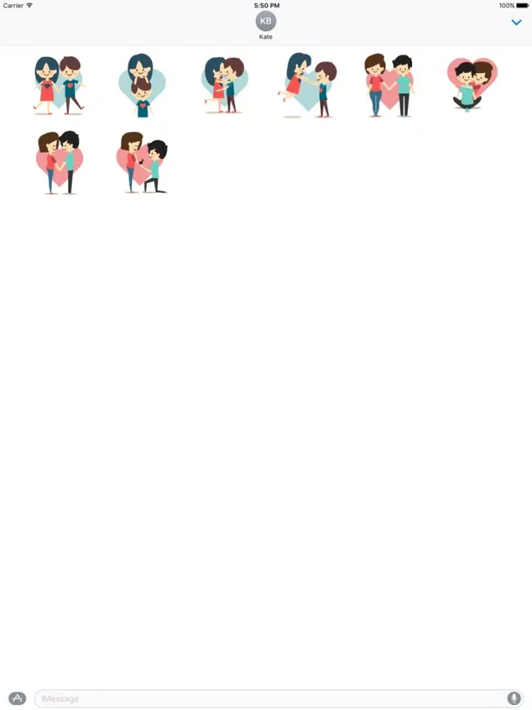 Loving Couple Stickers for iMessage iPad 应用截图