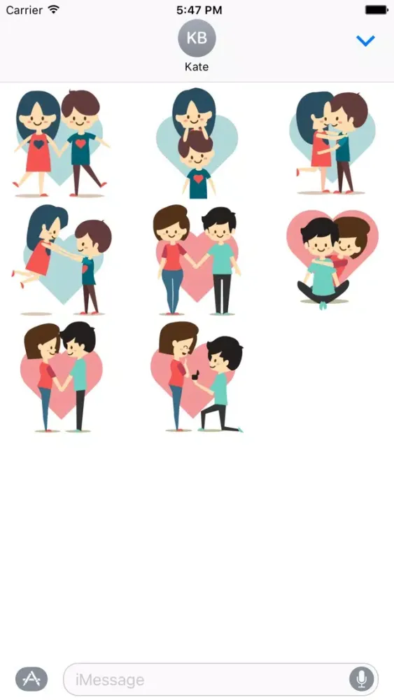 Loving Couple Stickers for iMessage应用截图