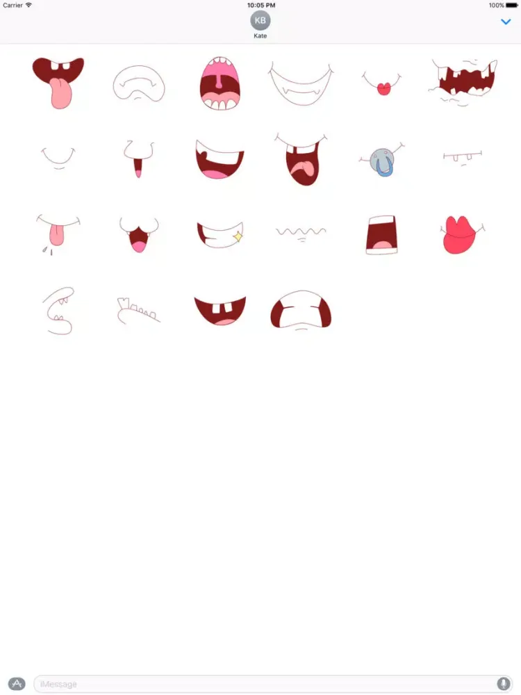 تصاویر Funny Stickers - Cartoon Mouth iPad 