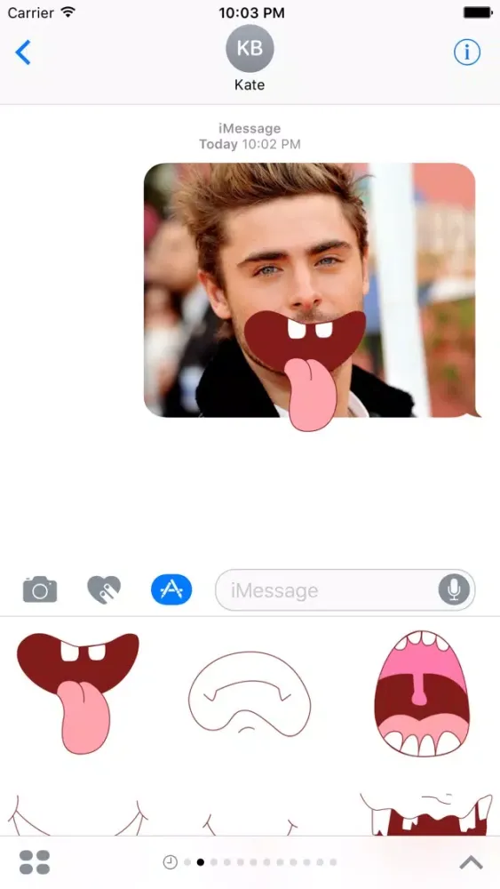 تصاویر Funny Stickers - Cartoon Mouth