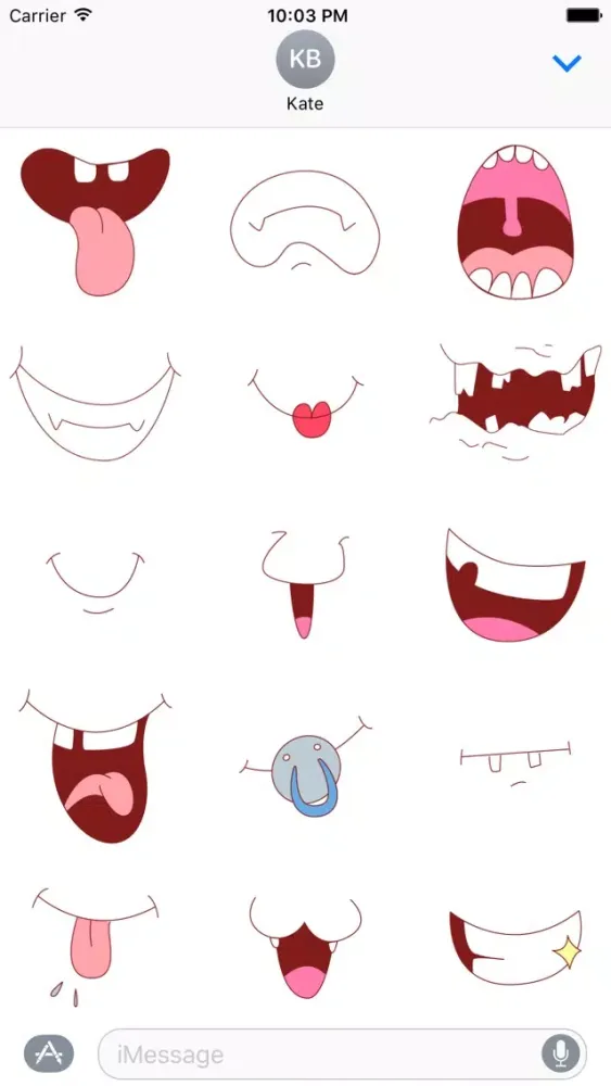 تصاویر Funny Stickers - Cartoon Mouth