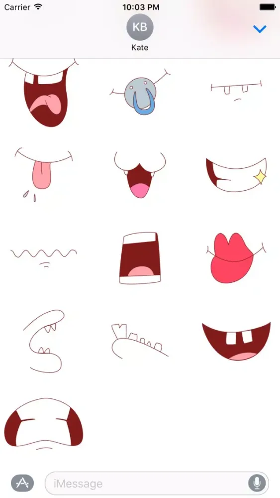 تصاویر Funny Stickers - Cartoon Mouth