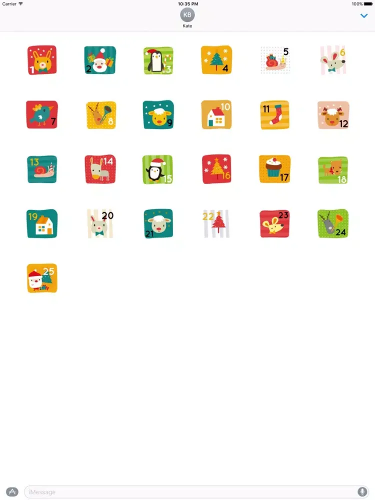 Christmas Count Down Calendar for iMessage iPad  Screenshots