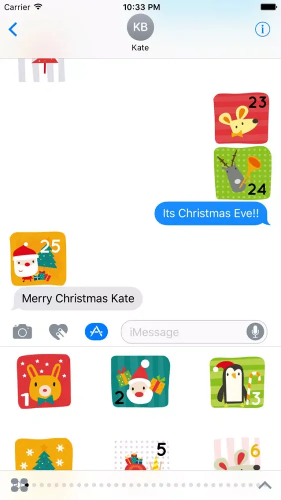 Christmas Count Down Calendar for iMessage Screenshots