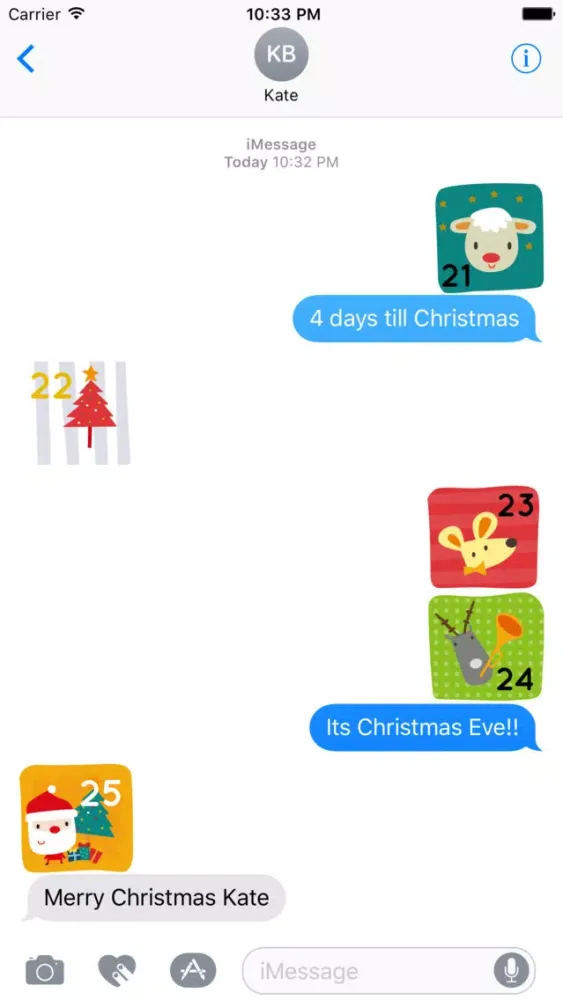 Christmas Count Down Calendar for iMessage Screenshots