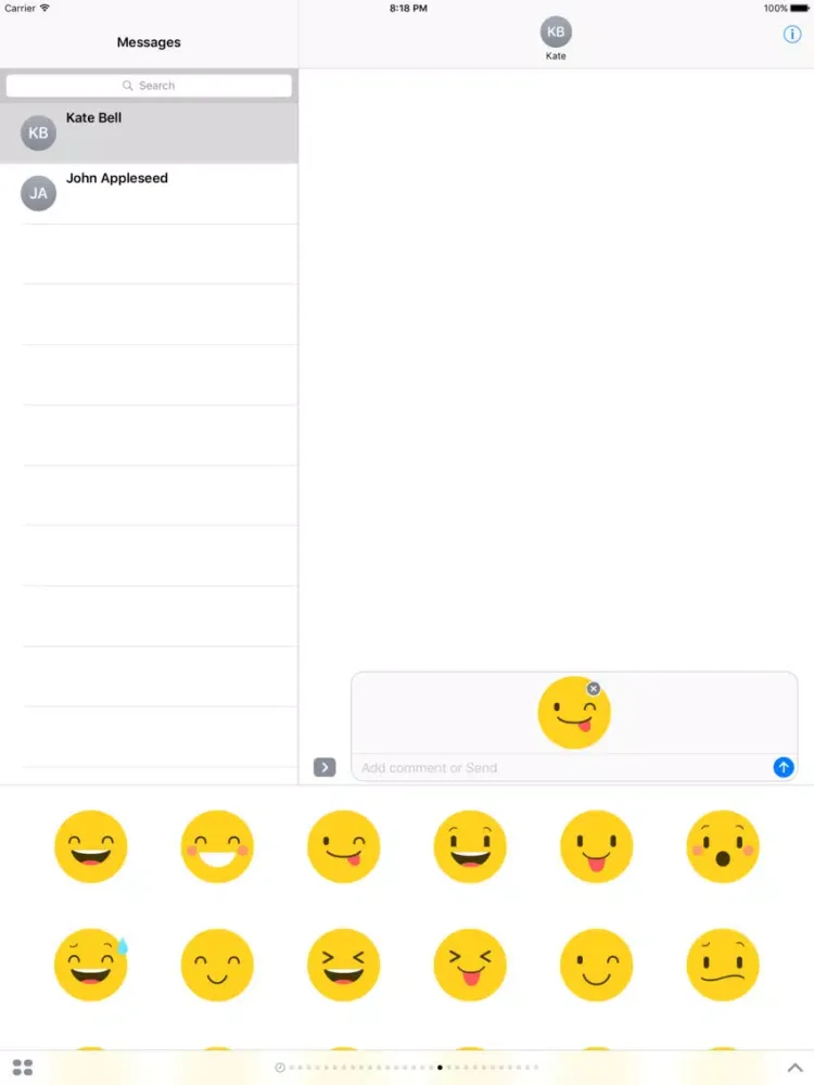Emoticon Stickers - Emojis for iMessage iPad 应用截图