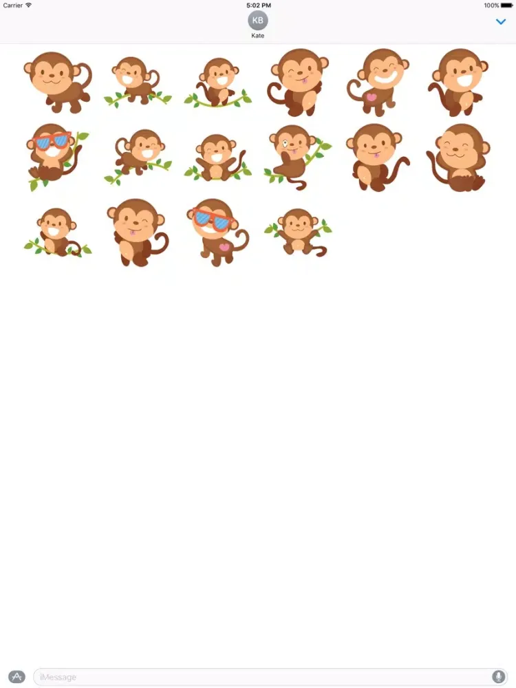 Sticker Silly Monkey for iMessage iPad  スクリーンショット