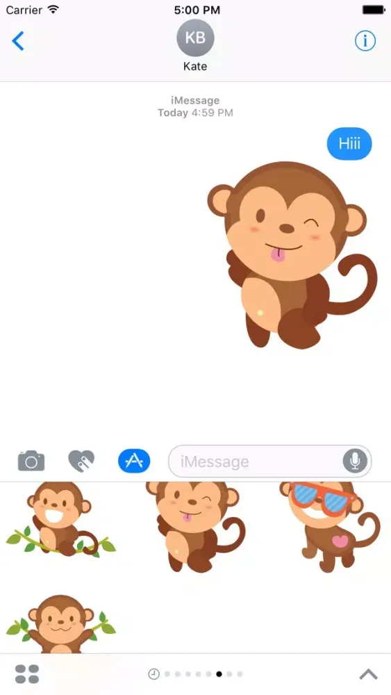 Sticker Silly Monkey for iMessage スクリーンショット