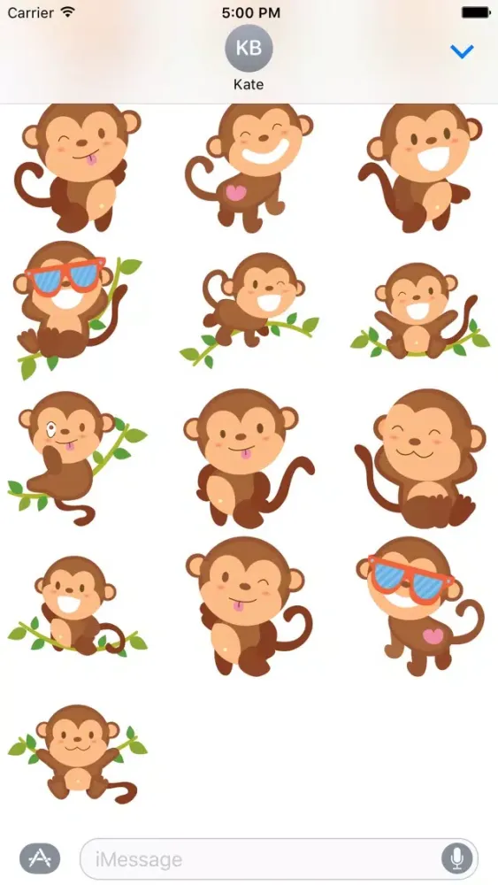 Sticker Silly Monkey for iMessage スクリーンショット