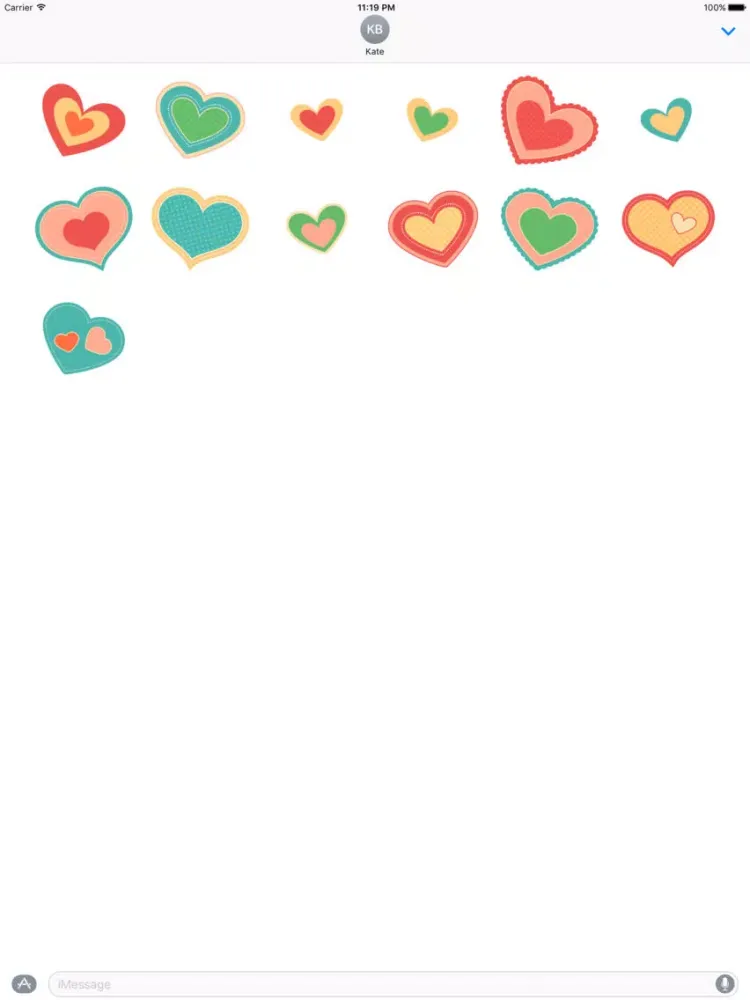صور Hand Drawn Paper Heart Stickers iPad 