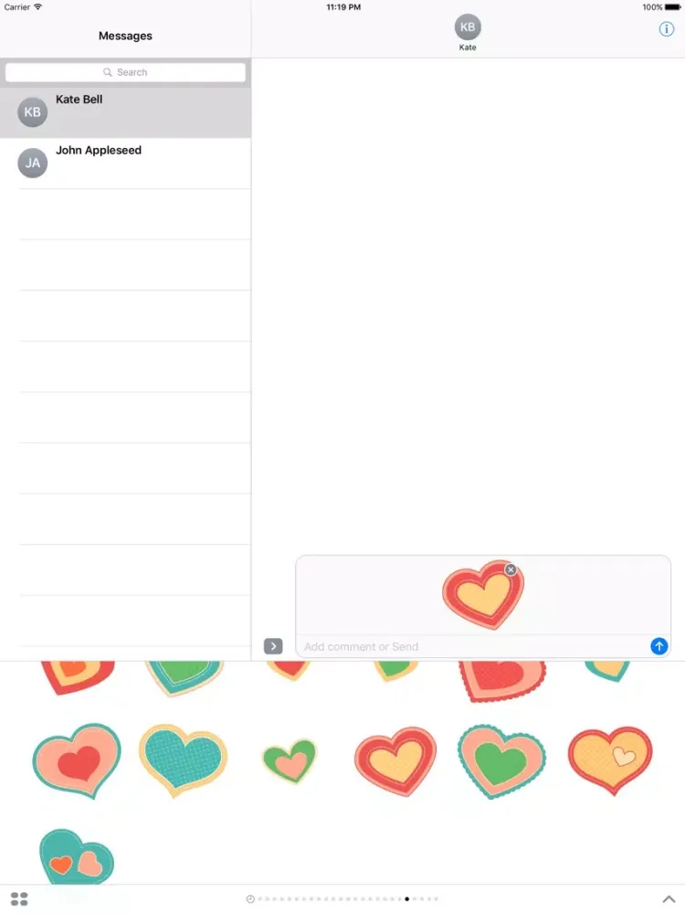 صور Hand Drawn Paper Heart Stickers iPad 