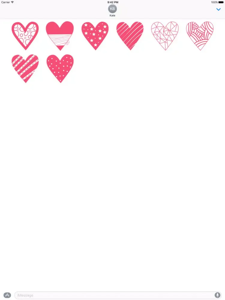 Pink Love Heart Stickers Pack iPad  Ekran Görüntüleri