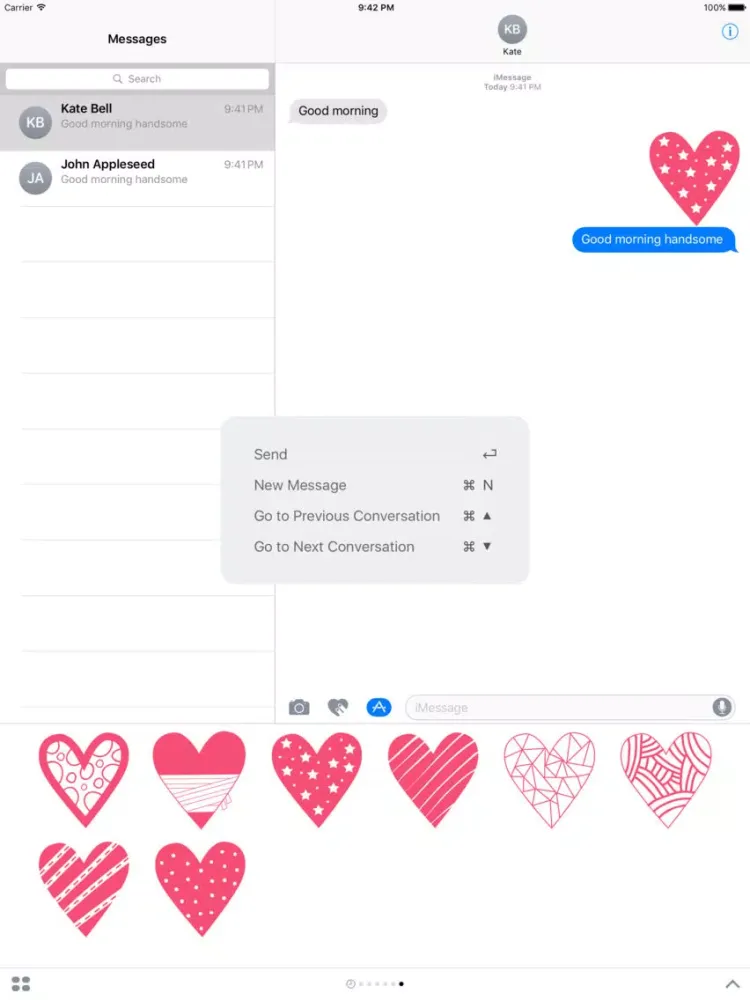 Pink Love Heart Stickers Pack iPad  Ekran Görüntüleri