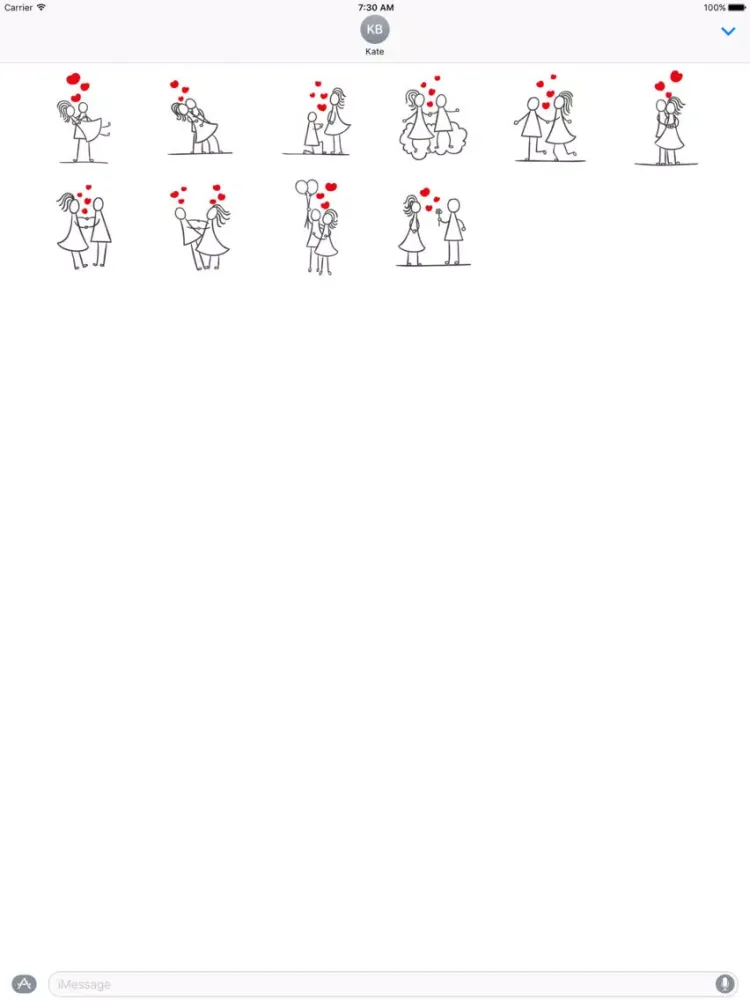 Romantic Couple Stickers iPad  سکرین شاٹس