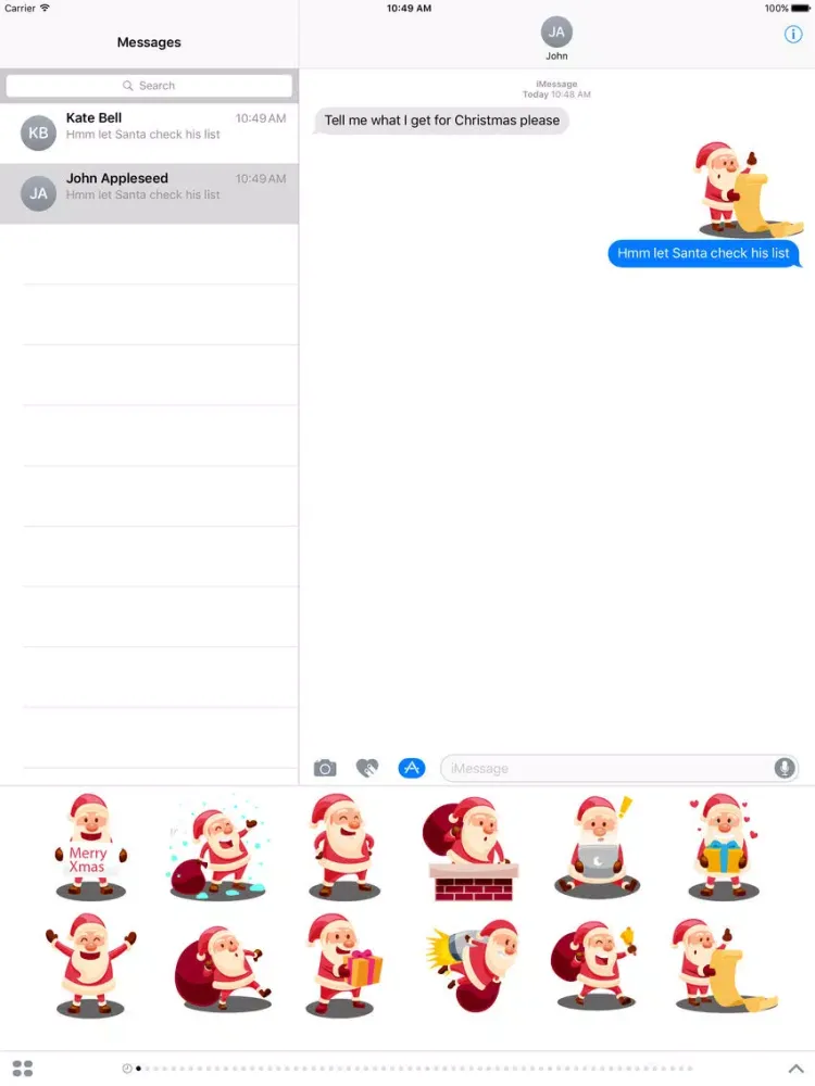 Jolly Santa Stickers iPad  स्क्रीनशॉट