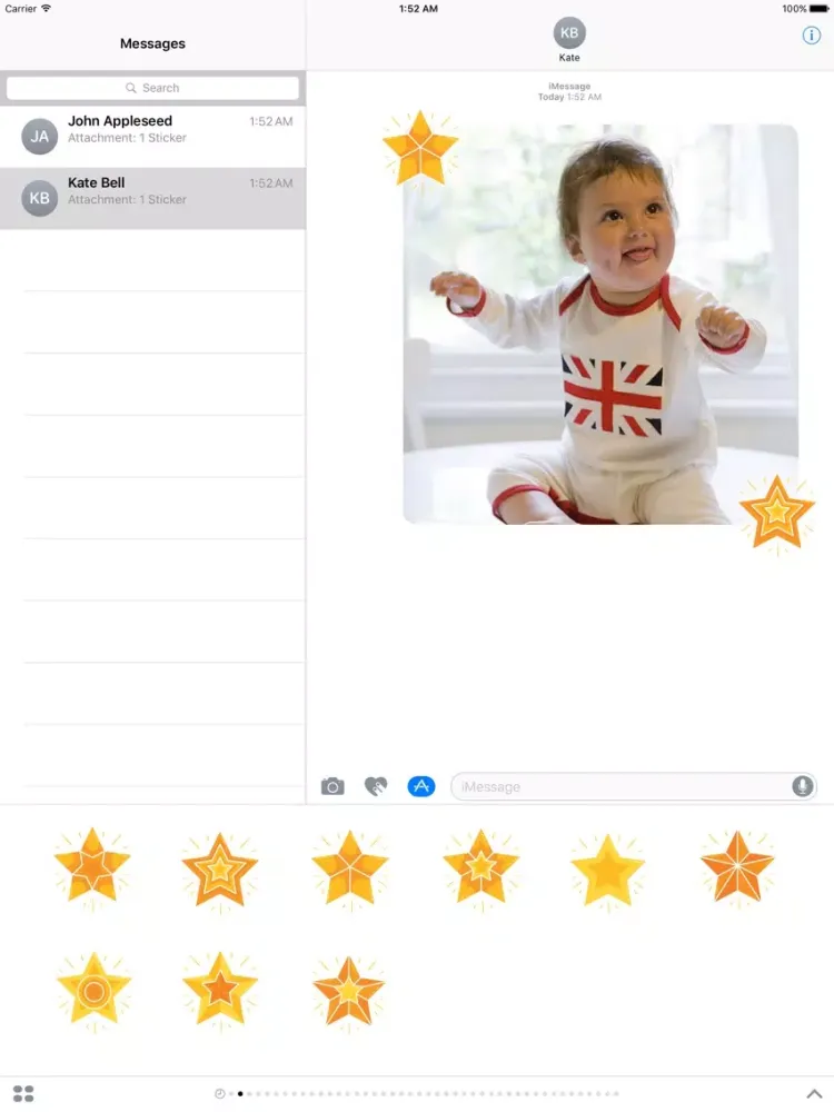 Capturas de tela do Shiny Star Stickers iPad 