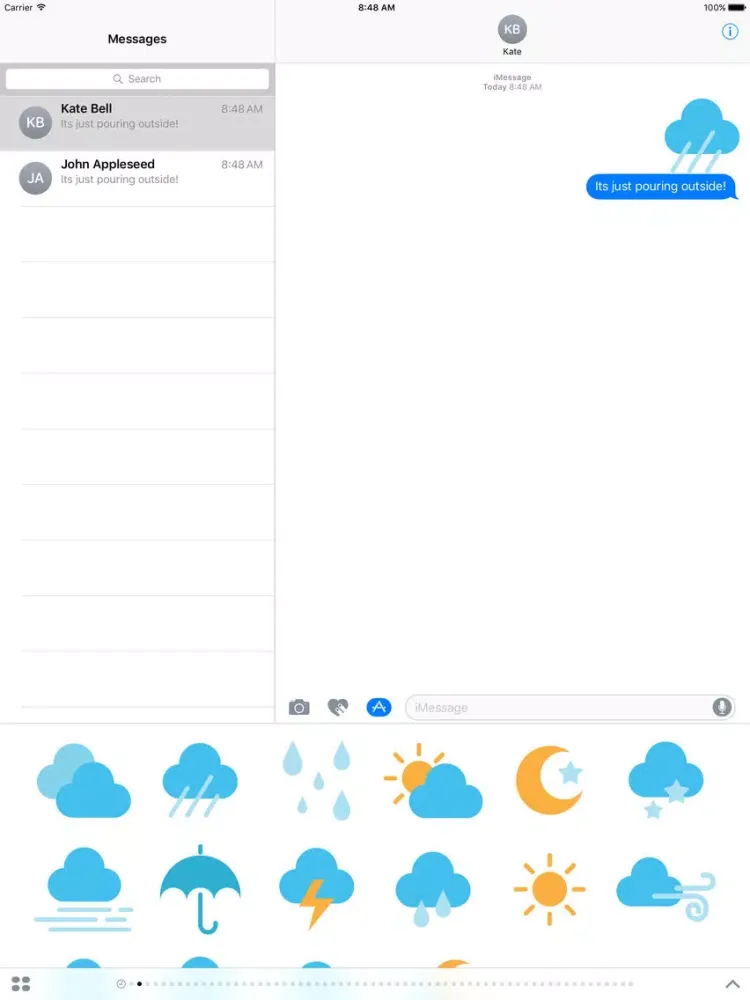 Text Weather Stickers for iMessage iPad 应用截图