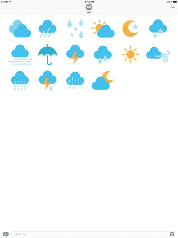 Text Weather Stickers for iMessage iPad 应用截图
