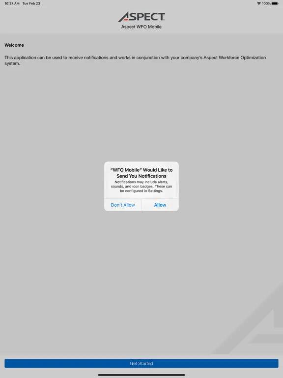 ภาพหน้าจอของ WFO Mobile iPad 