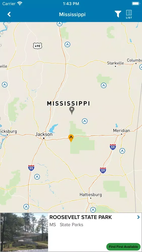 Captures d'écran de MS State Parks
