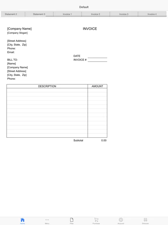 Ảnh chụp màn hình của Billing Statement iPad 