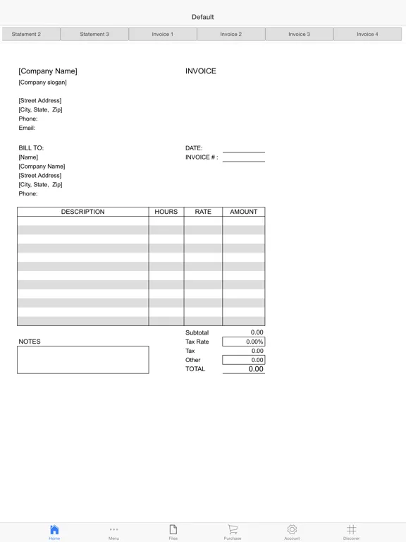 Ảnh chụp màn hình của Billing Statement iPad 